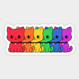 Cat Pride --- Rainbow Themed Design Sticker